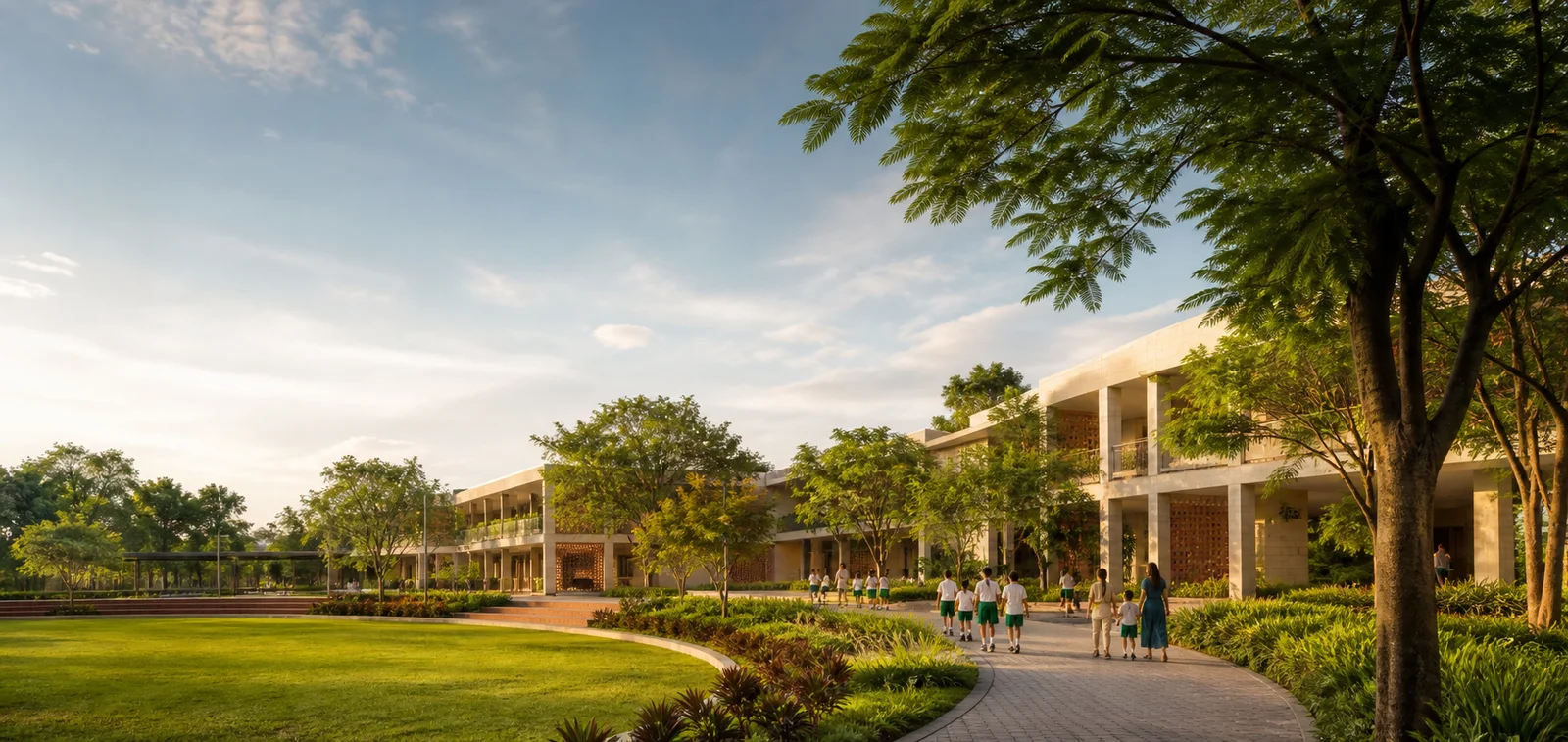 DPS Kompally campus set within lush green school grounds